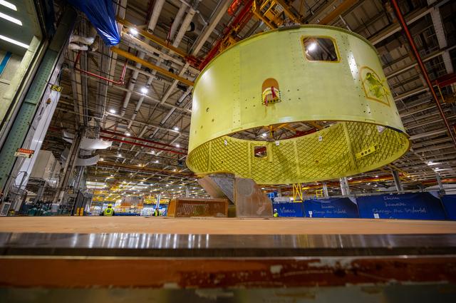 NASA image: Forward Skirt for Artemis III SLS Core Stage Moves for Next Phase of Production